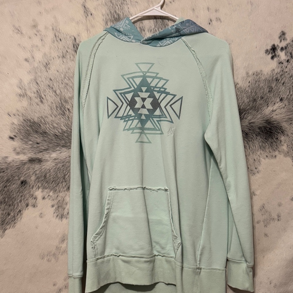 Hooey Mint Green Geometric Hoodie